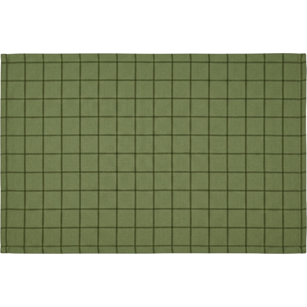 Pndwx Rectangular Cotton-Linen Windowpane Tablecloth Moss 140 x 220 cm - Product view