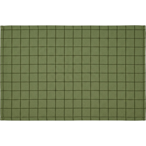 Pndwx Rectangular Cotton-Linen Windowpane Tablecloth Moss 140 x 220 cm - Product view