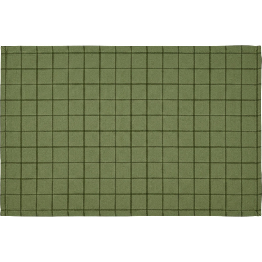 Pndwx Rectangular Cotton-Linen Windowpane Tablecloth Moss 140 x 220 cm