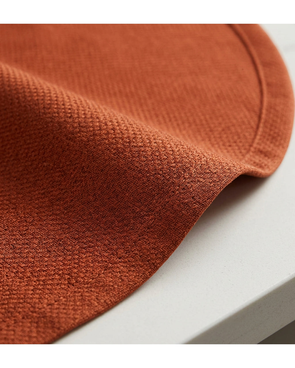 Pndwx Round Polyester Basketweave Tablecloth Rust 180 cm - Detail view